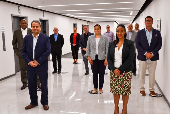First row from L: Shashi Avadhani and Marissa Janneire, 2nd row (from L): Shurland Fields, [Mavis Cortes], Mike Villani, 3rd row (from L): [Mike Lauria], [Paul Fratta], Jeff Gontarek,  4th row (from L): [Jennifer Rodriguez], Paul Killion, [John Kang]
