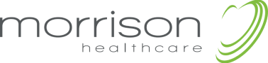 Morrison Healthcare logo - green abstract shape resembling heart monitor pulse beside company name