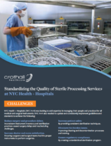 Sterile processing technician cleaning surgical instruments in NYC Health + Hospitals sterilization area